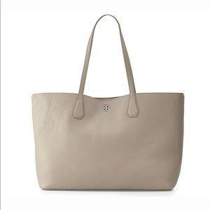 Tory Burch Perry Leather Tote (French Grey)